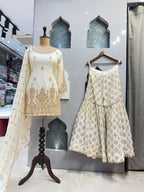 "IVORY GOLD ROYAL SHARARA GARARA SUIT" image 3