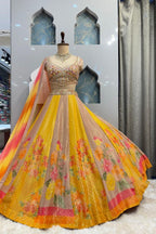 "HALDI GLOW GARDEN LEHENGA" image 4