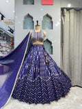 "ROYAL BLUE EMBROIDERED LEHENGA" image 0