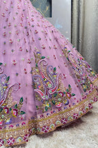 "BLUSH ROYALE EMBROIDERED LEHENGA" image 3
