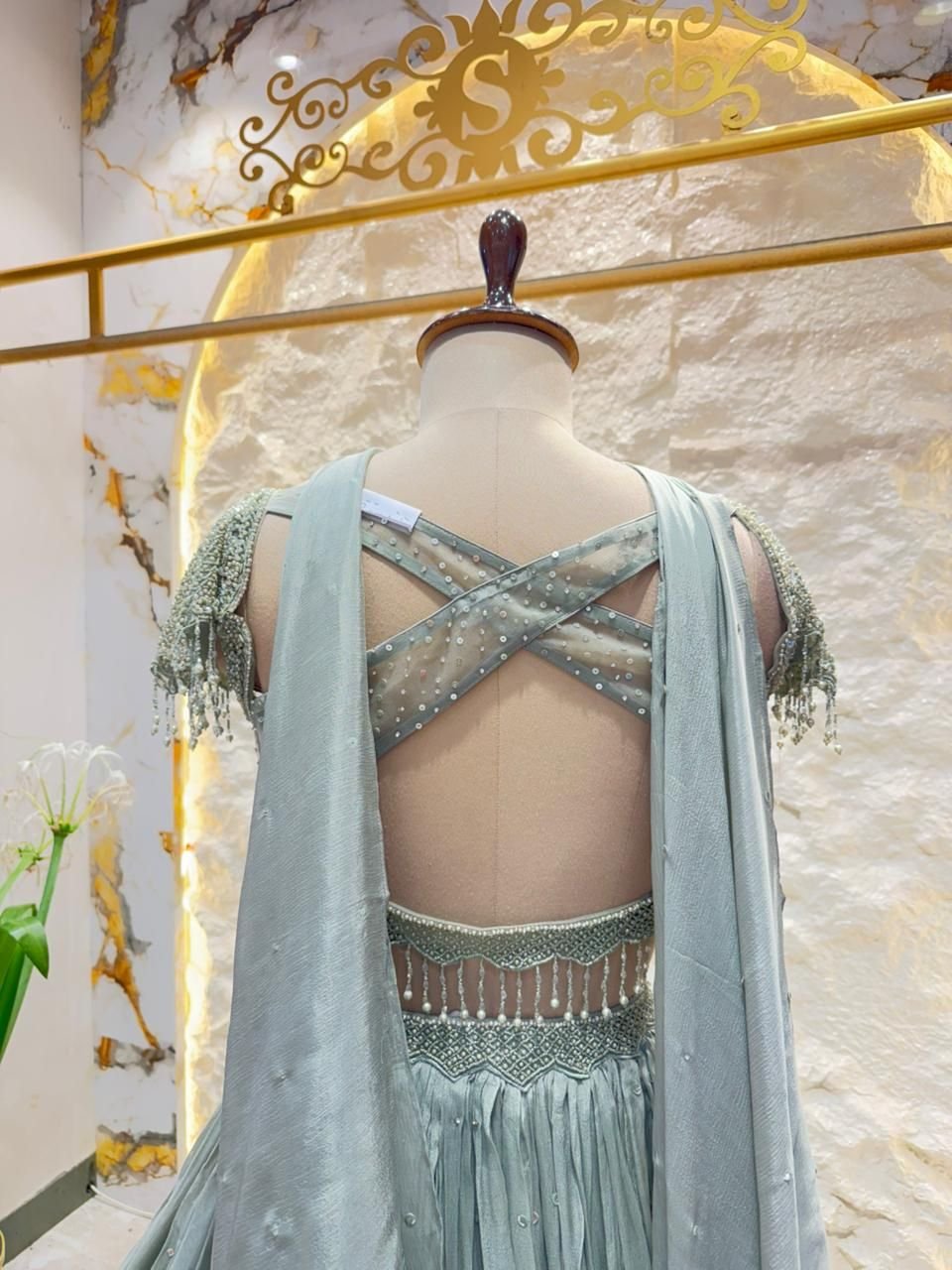 "CELESTIAL MINT COUTURE LEHENGA" image 4