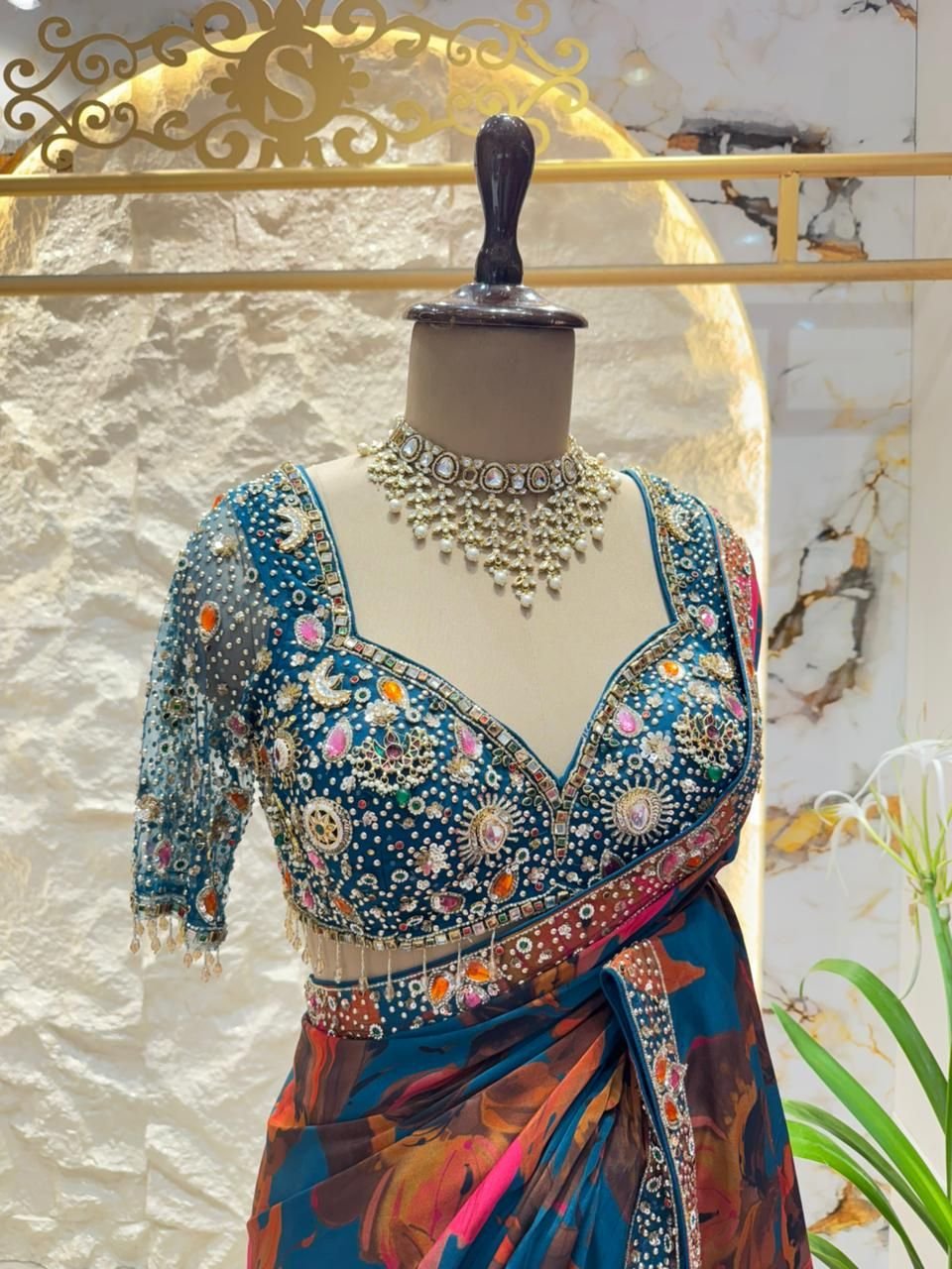 "SAPPHIRE FLORAL SAREE" image 2