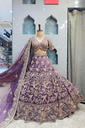 "ROYAL LAVENDER ZARI LEHENGA" image 0