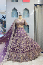 "ROYAL LAVENDER ZARI LEHENGA" image 0