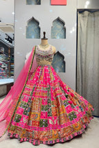 "PINK PATCHWORK LEHENGA" image 0