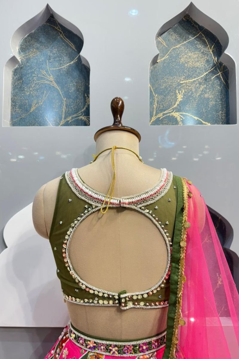 "PINK PATCHWORK LEHENGA" image 5