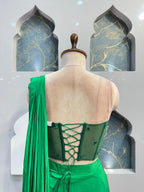 "EMERALD MIRROR MUSE DRAPE SAREE" image 4
