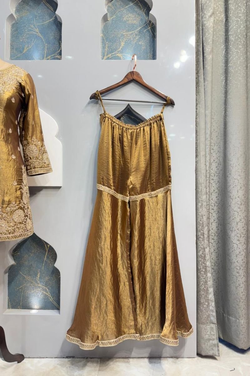 "ANTIQUE GOLD SHARARA SET" image 3