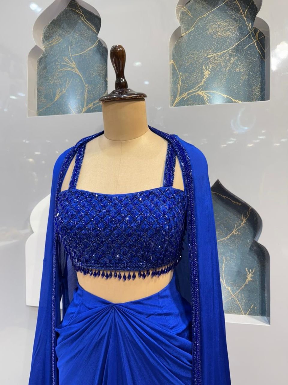 "ROYAL BLUE DRAPED INDOWESTERN" image 2