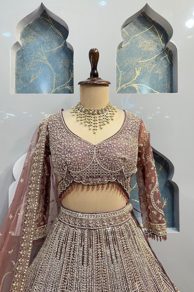"BLUSH ROSE REGAL LEHENGA" image 1