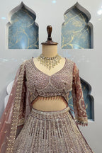 "BLUSH ROSE REGAL LEHENGA" image 1