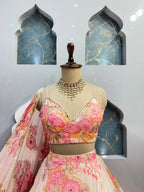 "BLUSH BLOOM FLORAL LEHENGA" image 1