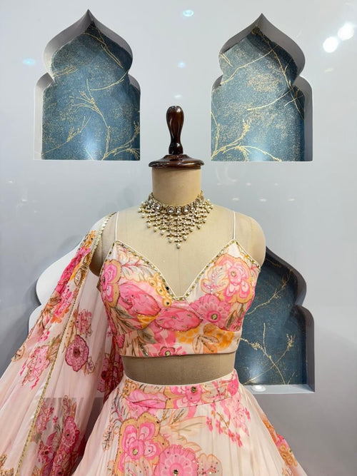 "BLUSH BLOOM FLORAL LEHENGA" image 1