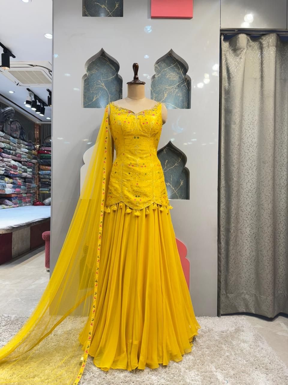 "MUSTARD BLOOM DESIGNER SHARARA" image 0