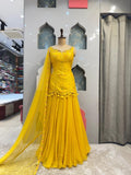 "MUSTARD BLOOM DESIGNER SHARARA" image 0