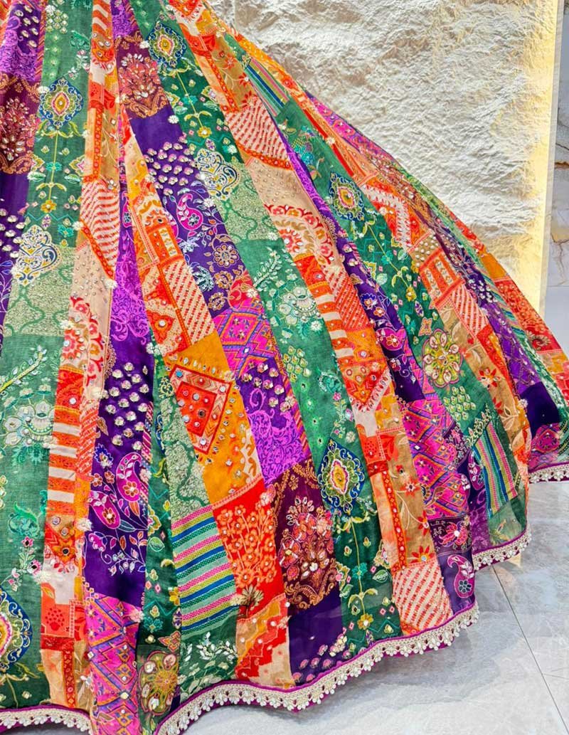 "ROYAL RHAPSODY MULTICOLOUR LEHENGA" image 3