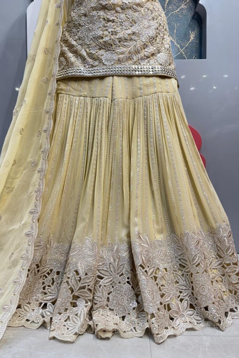 "GOLDEN EMBROIDERED SHARARA" image 3