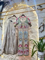 "PASTEL SYMPHONY EMBROIDERED INDOWESTERN AND SHARARA" image 2