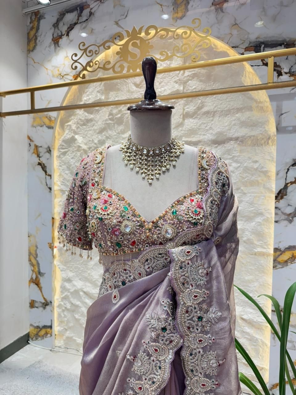"MAYUVE ROYALE EMBROIDERED DESIGNER SAREE" image 1