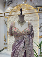 "MAYUVE ROYALE EMBROIDERED DESIGNER SAREE" image 1