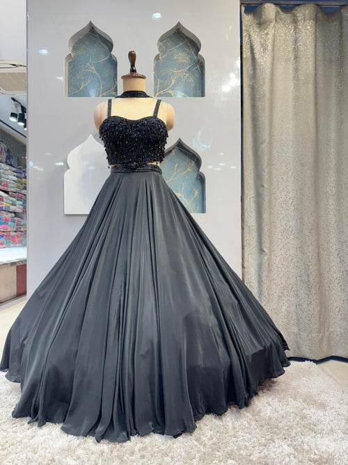 "OBSIDIAN ELEGANCE LEHENGA" image 1
