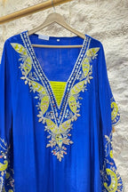 "ROYAL BLUE EMBROIDERED KAFTAN SUIT" image 3
