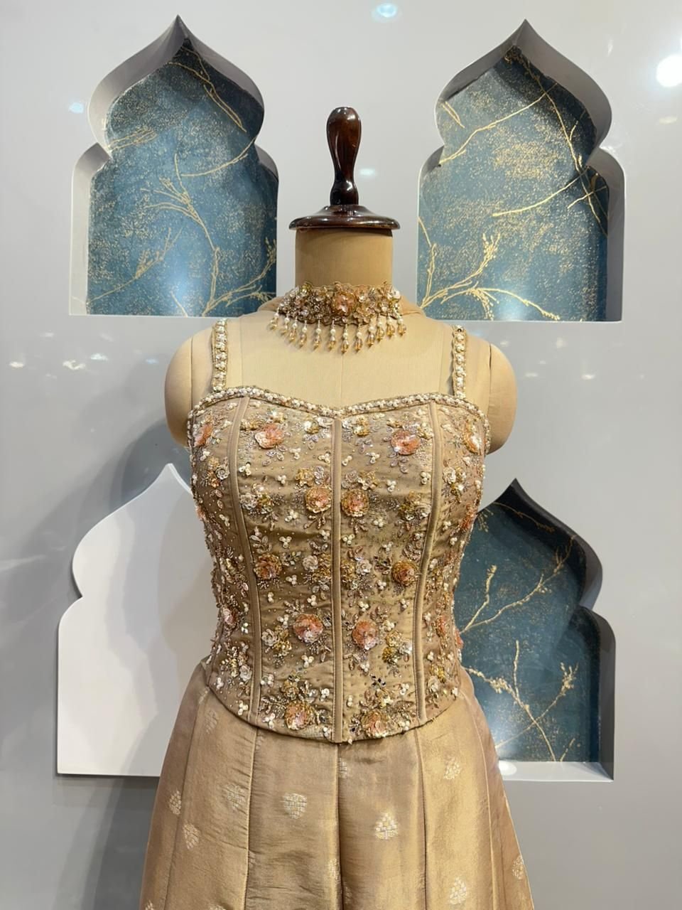 "CHAMPAGNE GOLD EMBELLISHED INDO-WESTERN" image 1