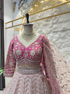 "ROYAL BLUSH PINK HEAVY EMBROIDERED LEHENGA" image 2