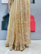 "CHAMPAGNE ELEGANCE EMBROIDERED SAREE" image 3