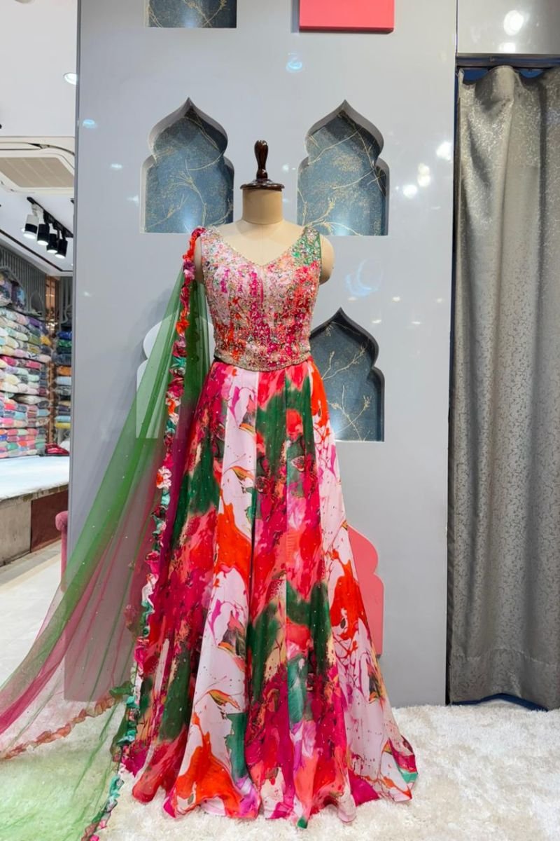 "PAINTED PETALS INDO WESTERN" image 0