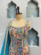 "HERITAGE MOTIF KURTI SHARARA" image 2