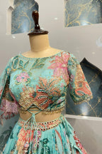"AQUA BLOOM FLORAL LEHENGA" image 2