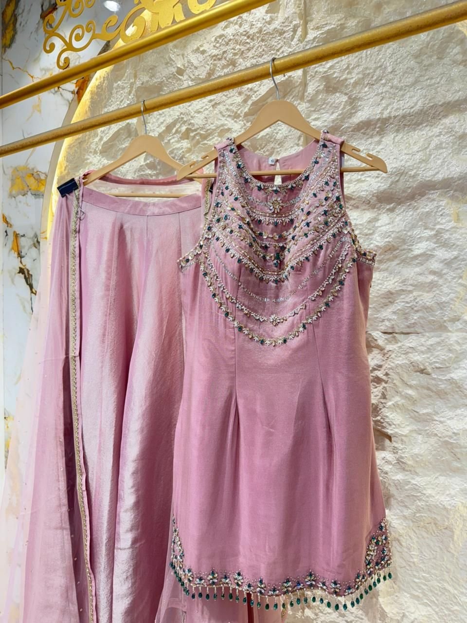 "BLUSH MOONLIGHT EMBELLISHED SHARARA" image 2