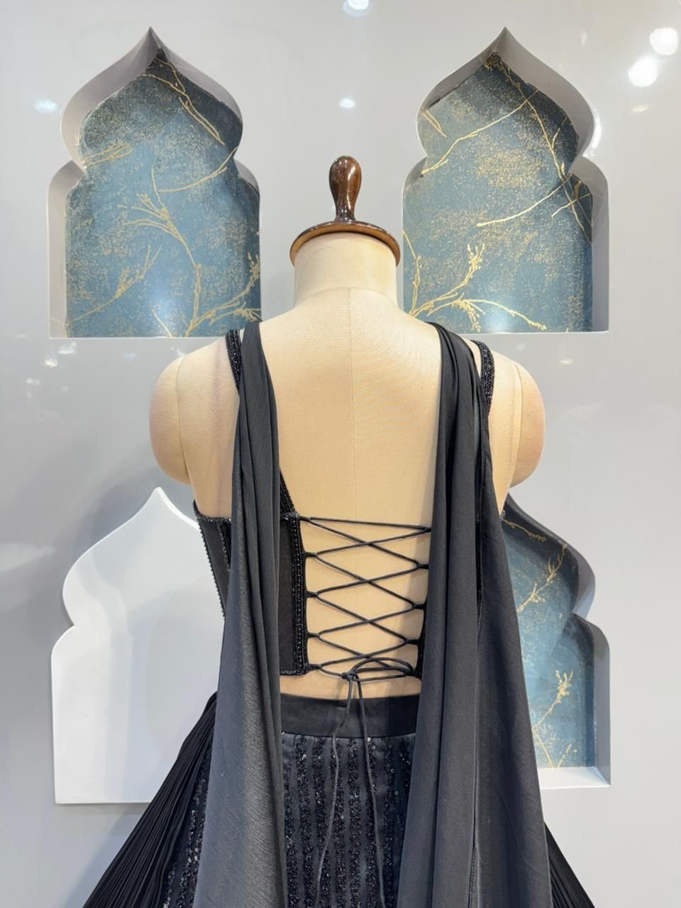 "MIDNIGHT NOIR LEHENGA" image 5