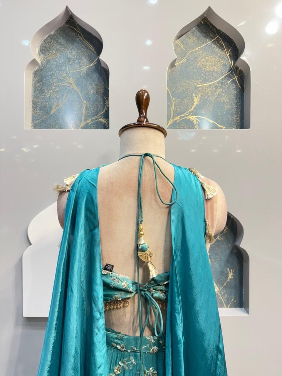 "AQUA BLOOM EMBROIDERED INDOWESTERN" image 4