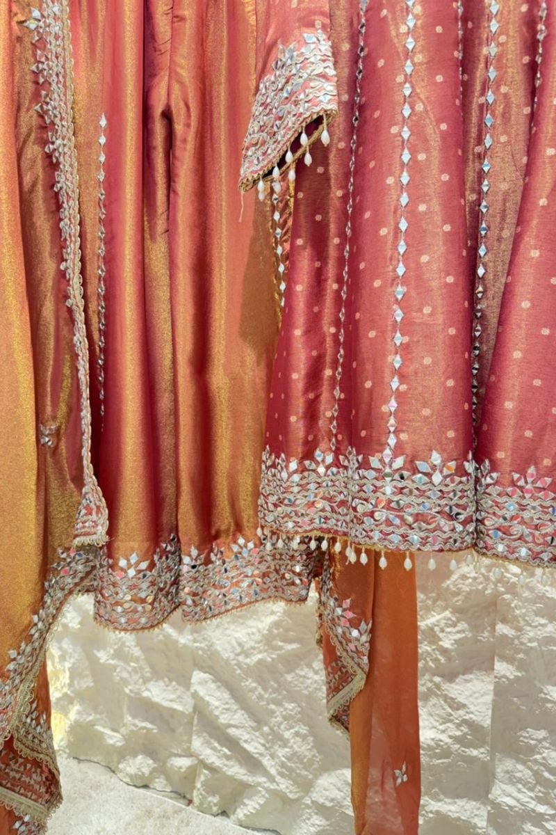 "RUST RADIANCE MIRRORWORK SUIT" image 3