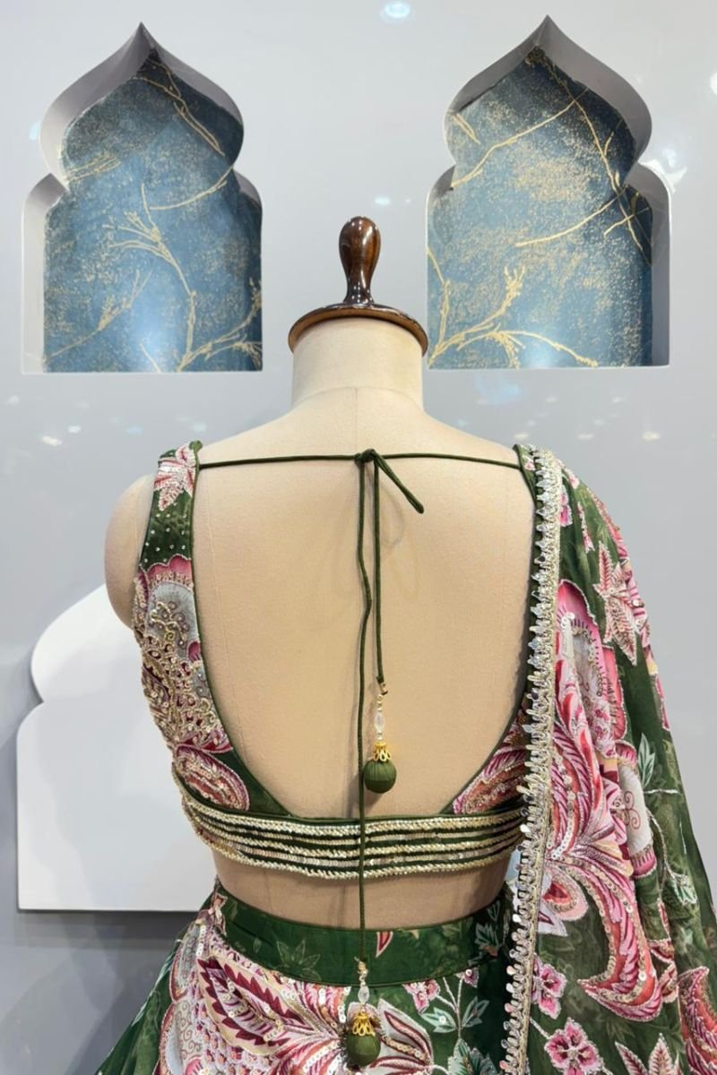 "EMERALD BLOOSAM LEHENGA" image 5
