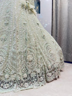 "MINT ELEGANCE EMBROIDERED LEHENGA" image 4