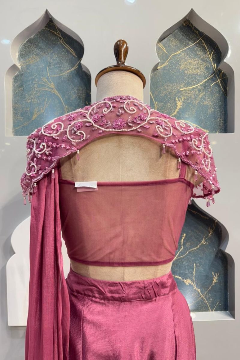 "ROSEWOOD DRAPE EMBELLISHED INDO WESTERN" image 5