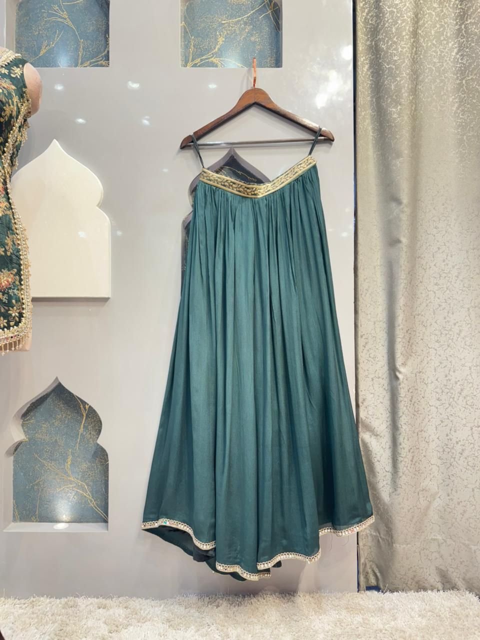 "EMERALD BLOOM EMBROIDERED SHARARA" image 3