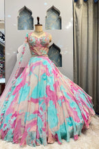"SOFT BLUSH GREEN LEHENGA" image 4