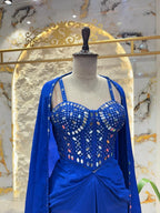 "ROYALE SAPPHIRE MIRROR WORK INDO- WESTERN"SDS image 2