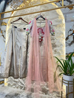 "PASTEL SYMPHONY EMBROIDERED INDOWESTERN AND SHARARA" image 5
