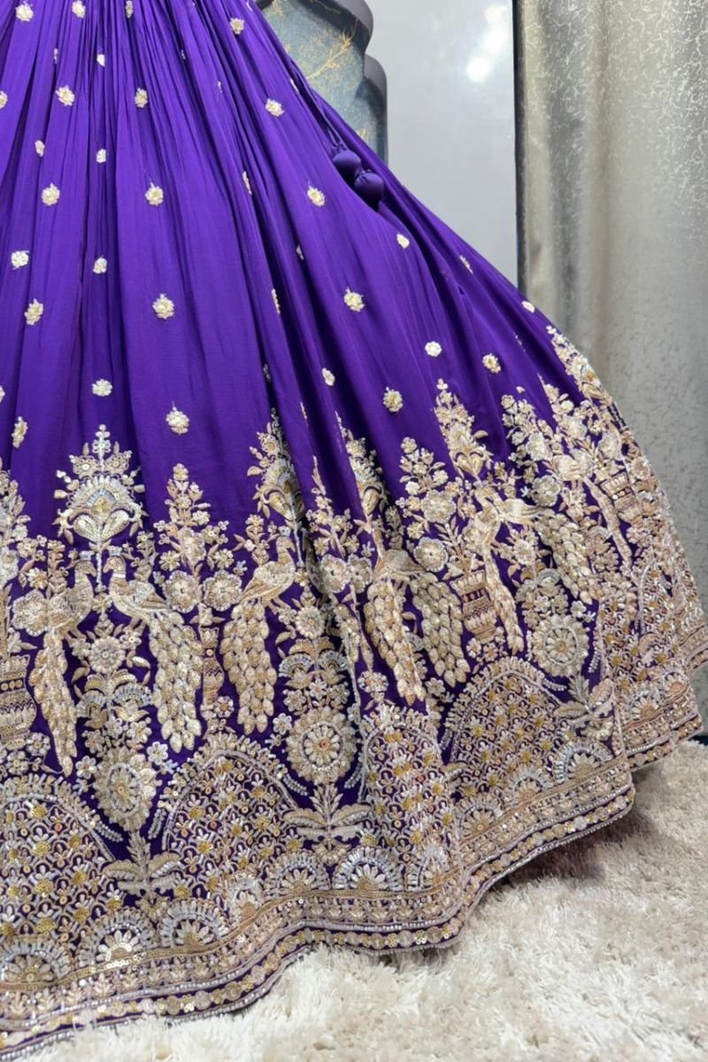 "MAJESTY VIOLET LEHENGA" image 3