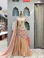 "ROSE BLUSH EMBROIDERED SHARARA" image 0