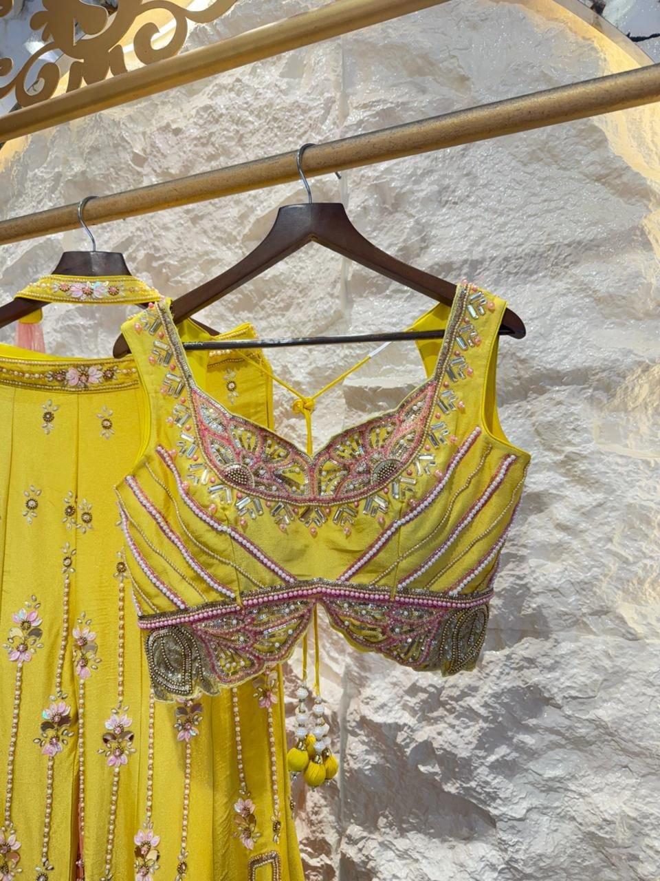 "SUNSHINE YELLOW EMBROIDERED INDOWESTERN" image 2