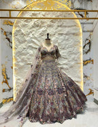 "ETHEREAL GARDEN GREY LEHENGA" image 4