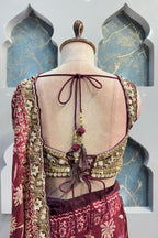 "REGAL WINE EMBROIDERED BRIDAL SAREE" image 6