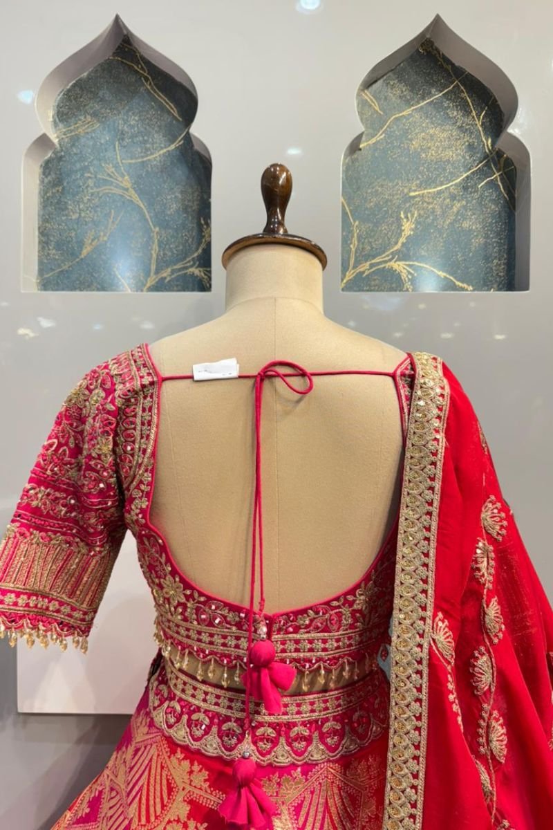 "CRIMSON ZAREEN COUTURE LEHENGA" image 5