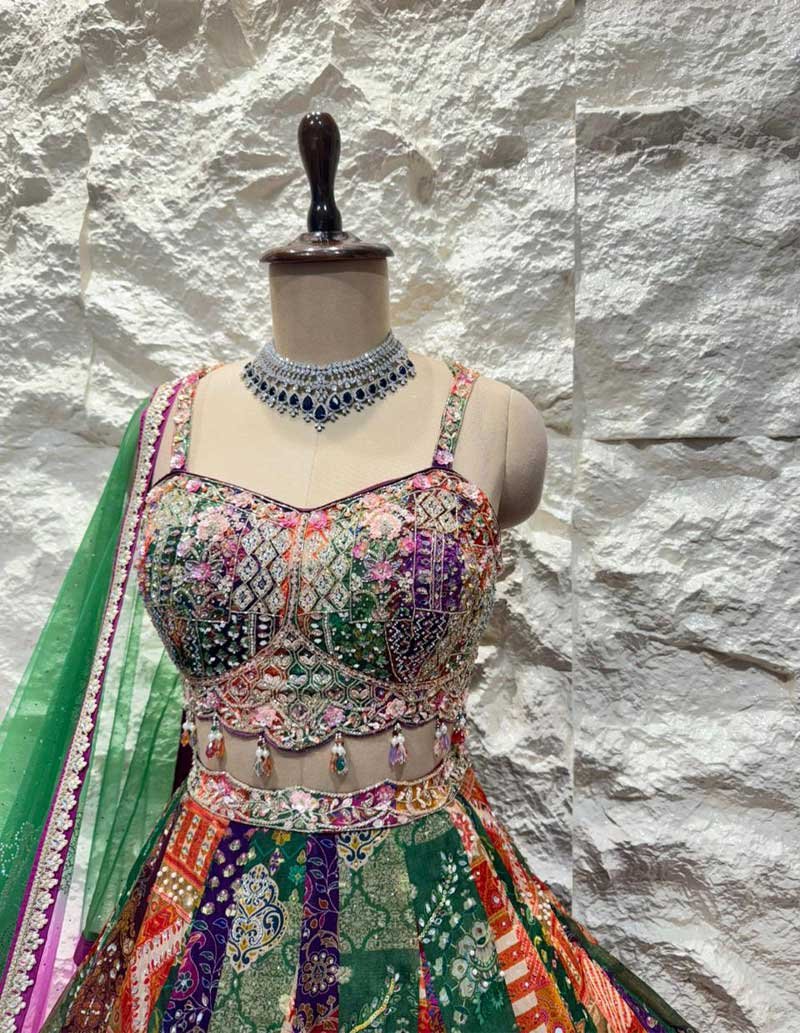 "ROYAL RHAPSODY MULTICOLOUR LEHENGA" image 2